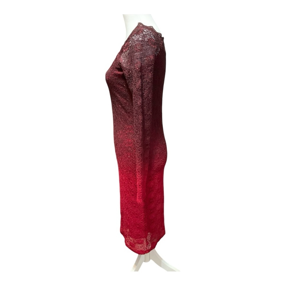 Ombre Lace Red Bodycon Dress Size 6 - Picture 3 of 6